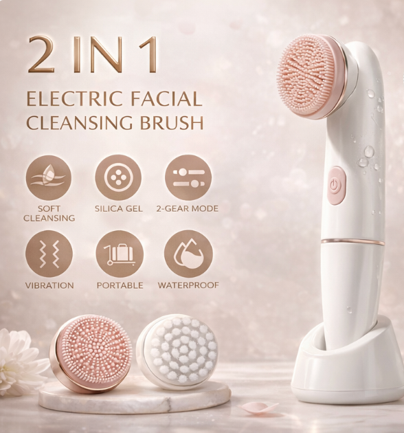 Brosse Visage Électrique 2-en-1